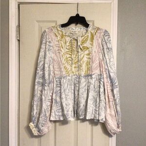🛼 Aura linen cottagecore bohemian blouse